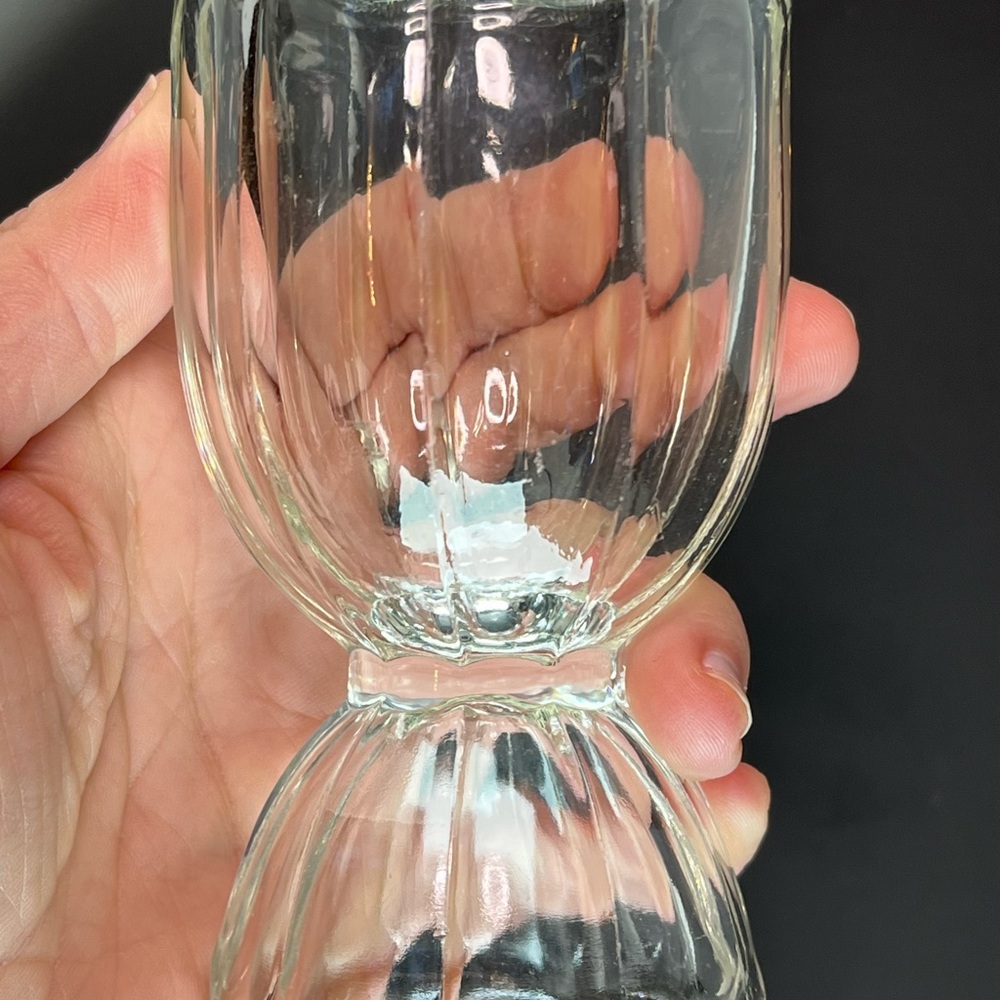 Jeannette  Clear Pressed Glass No 124 COLONIAL Paneled Double Egg Cup
